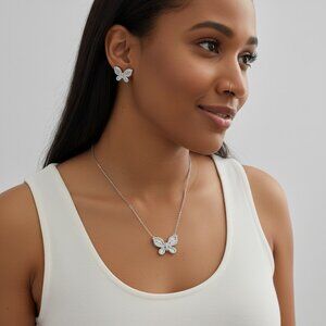 Luxury Butterfly Earring & Necklace Set